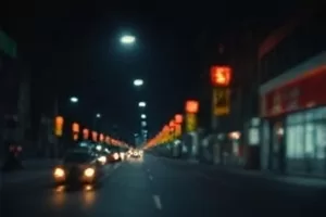 《暗涌时刻》封面，地下车库顶灯与斜长人影